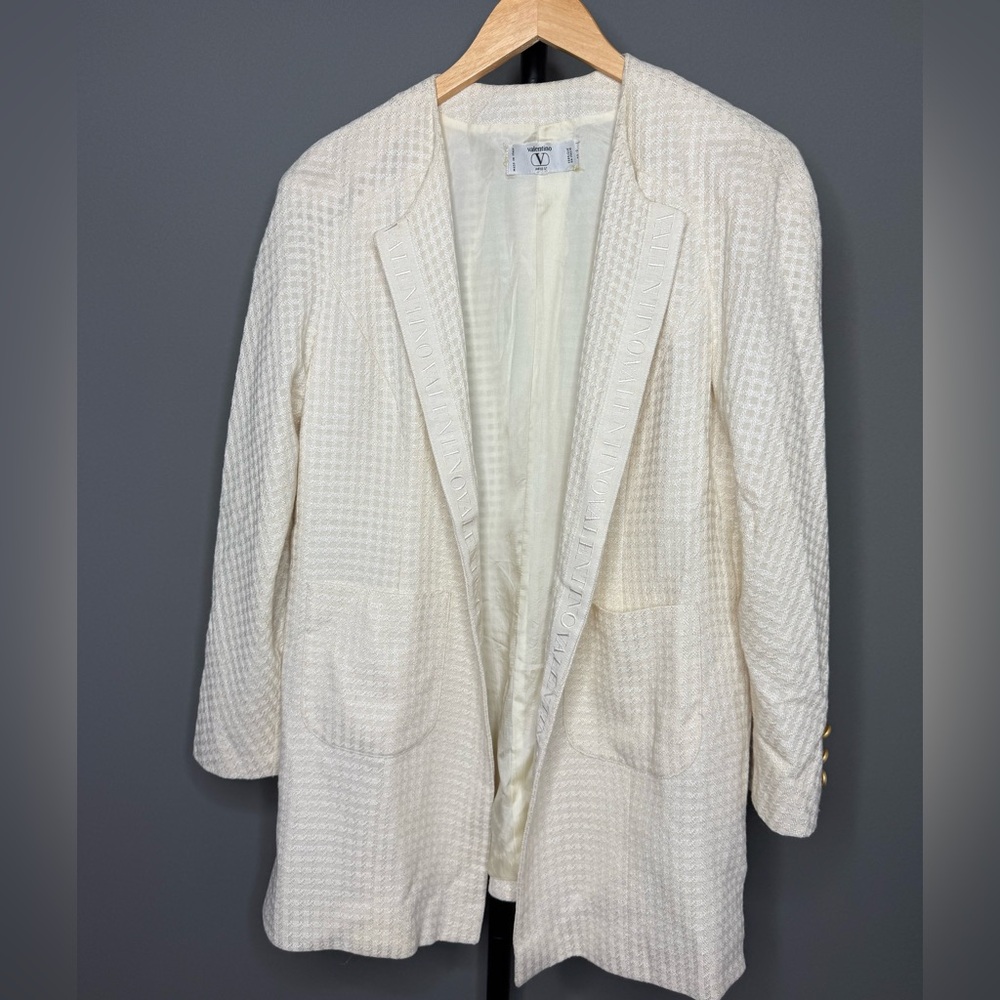 Valentino Miss White vintage gold hardware blazer